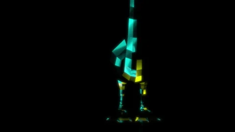 Rendering 3D animation, VISUAL EFFECTS Low Poly Swan Model on a black background Stock Footage 273840604