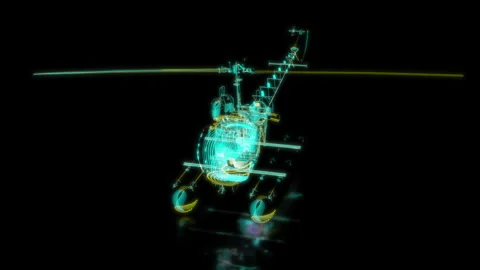 Rendering 3D animation, VISUAL EFFECTS single engine light helicopter Model on a Stock Footage 273840914