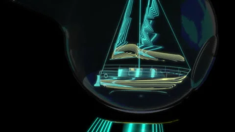Rendering 3D animation, VISUAL EFFECTS Ship In a bottle Model on a black Stock Footage 273841115