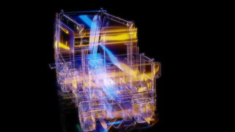 Rendering 3D animation, VISUAL EFFECTS Garbage truck car Model on a black Stock Footage 274178175