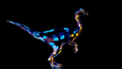 Rendering 3D animation, VISUAL EFFECTS Gallimimus Dinosaur Model on a black Stock Footage 274178412