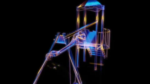 Rendering 3D animation, VISUAL EFFECTS Playground tower with swing Model on a Stock Footage 274178485