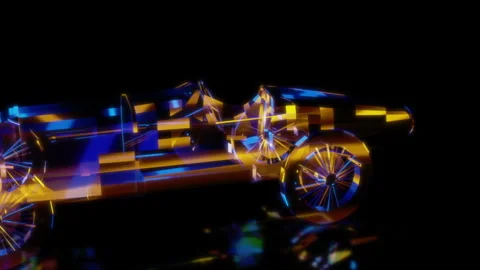 Rendering 3D animation, VISUAL EFFECTS Duesenberg GP Racing Car Model on a black Stock Footage 274178860