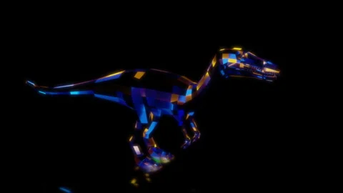 Rendering 3D animation, VISUAL EFFECTS Low Poly Baryonyx Model on a black Stock Footage 274179450