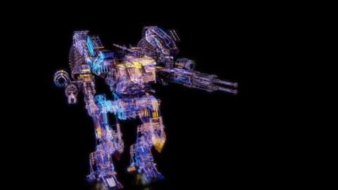Rendering 3D animation, VISUAL EFFECTS sci-fi transformers robot Model on a Stock Footage 274179629