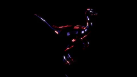 Rendering 3D animation, VISUAL EFFECTS Gallimimus Dinosaur Model on a black Stock Footage 274309926