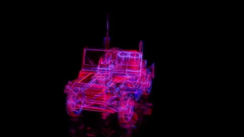 Rendering 3D animation, VISUAL EFFECTS Truck Light Utility Vehicles Model on a Stock Footage 274309961