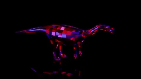 Rendering 3D animation, VISUAL EFFECTS Aardonyx Dinosaur Model on a black Stock Footage 274310010