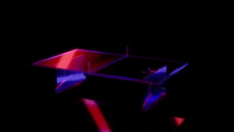 Rendering 3D animation, VISUAL EFFECTS Ping Pong Table Model on a black Stock Footage 274310099