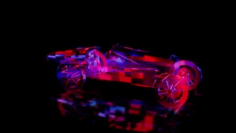 Rendering 3D animation, VISUAL EFFECTS Duesenberg GP Racing Car Model on a black Stock Footage 274310317