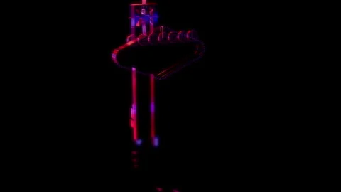 Rendering 3D animation, VISUAL EFFECTS Las Vegas Sign Model on a black Stock Footage 274310363
