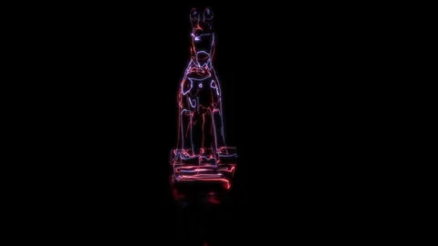 Rendering 3D animation, VISUAL EFFECTS Decorative Horse Model on a black Stock Footage 274310414