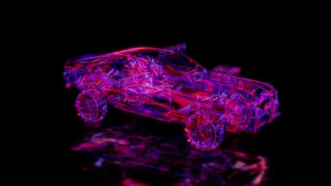 Rendering 3D animation, VISUAL EFFECTS OffRoad car in motion Model on a black Stock Footage 274310936