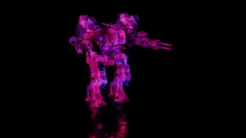 Rendering 3D animation, VISUAL EFFECTS sci-fi transformers robot Model on a Stock Footage 274311699