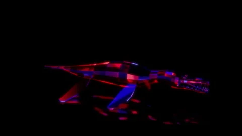 Rendering 3D animation, VISUAL EFFECTS Low Poly Liopleurodon Model on a black Stock Footage 274312745