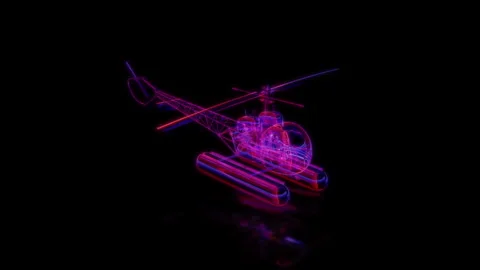 Rendering 3D animation, VISUAL EFFECTS single engine light helicopter Model on a Stock Footage 274313355