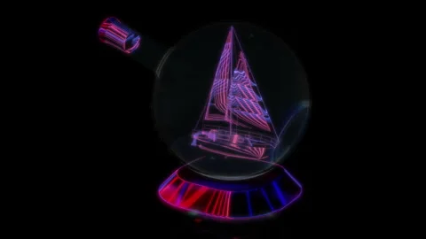 Rendering 3D animation, VISUAL EFFECTS Ship In a bottle Model on a black Stock Footage 274313577