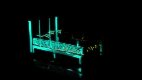 Rendering 3D animation, VISUAL EFFECTS Bed super single queen Model on a black Stock Footage 274755509