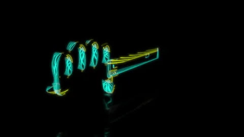 Rendering 3D animation, VISUAL EFFECTS Trench Knife Model on a black background Stock Footage 274761529