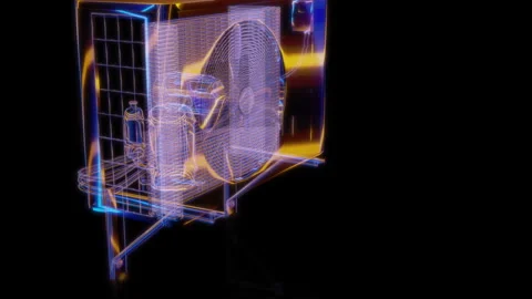 Rendering 3D animation, VISUAL EFFECTS Air conditioner Model on a black 库存影片 274844938