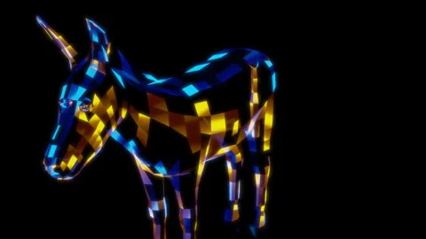 Rendering 3D animation, VISUAL EFFECTS Low Poly Donkey Model on a black Stock-Footage 274846660