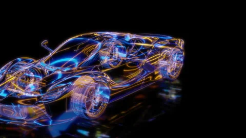Rendering 3D animation, VISUAL EFFECTS car Model on a black background Vidéo 274846958