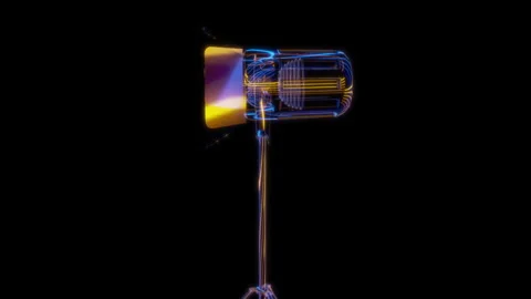 Rendering 3D animation, VISUAL EFFECTS Spot light Model on a black background Video stock 274847901