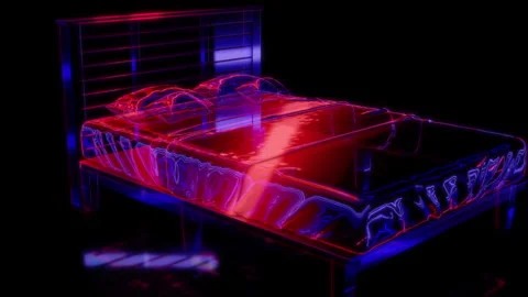 Rendering 3D animation, VISUAL EFFECTS Bed super single queen Model on a black Stock Footage 274924482