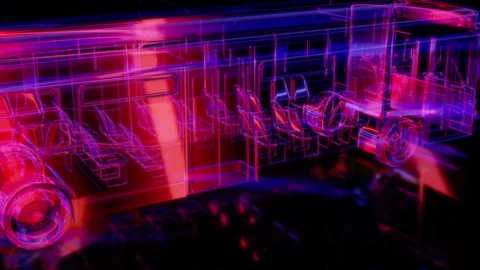 Rendering 3D animation, VISUAL EFFECTS Bus Model on a black background Stock Footage 274925190