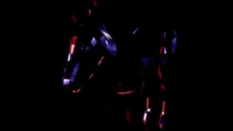 Rendering 3D animation, VISUAL EFFECTS Low Poly Donkey Model on a black Video stock 274927866