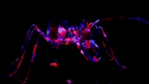 Rendering 3D animation, VISUAL EFFECTS Low Poly Ant Model on a black background Stock Footage 274927903