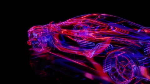 Rendering 3D animation, VISUAL EFFECTS car Model on a black background Video stock 274928051