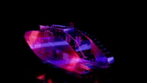 Rendering 3D animation, VISUAL EFFECTS Tank Model on a black background Video stock 274928230