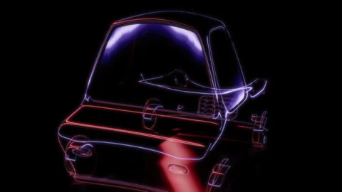 Rendering 3D animation, VISUAL EFFECTS Stylized Car Model on a black background 스톡 동영상 274928356