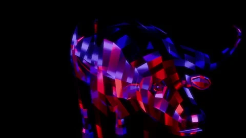 Rendering 3D animation, VISUAL EFFECTS Low Poly African Buffalo Model on a black Stock Footage 274928817