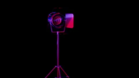 Rendering 3D animation, VISUAL EFFECTS Spot light Model on a black background Video stock 274928931