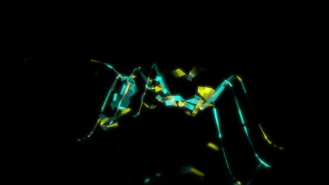 Rendering 3D animation, VISUAL EFFECTS Low Poly Ant Model on a black background Vidéo 275090875