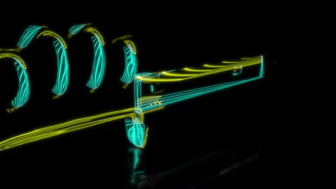 Rendering 3D animation, VISUAL EFFECTS Trench Knife Model on a black background Stock-Footage 275092061