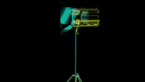 Rendering 3D animation, VISUAL EFFECTS Spot light Model on a black background Stock Footage 275092871