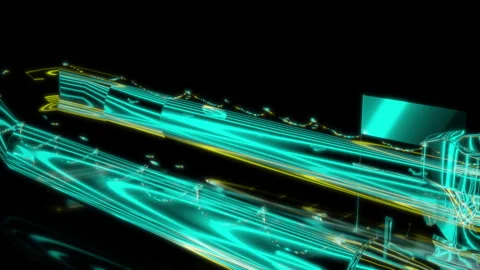 Rendering 3D animation, VISUAL EFFECTS Boat Model on a black background Stock Footage 275093093