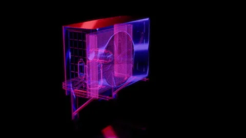 Rendering 3D animation, VISUAL EFFECTS Air conditioner Model on a black Stock Footage 275600499
