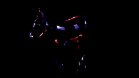 Rendering 3D animation, VISUAL EFFECTS Low Poly Donkey Model on a black Stock Footage 275601525
