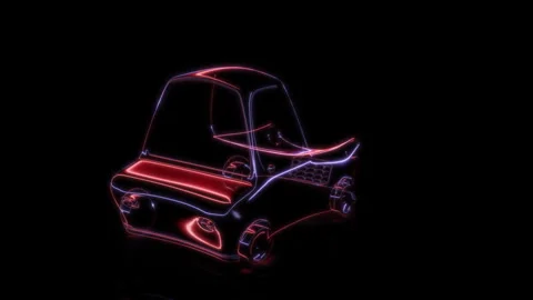 Rendering 3D animation, VISUAL EFFECTS Stylized Car Model on a black background Stock Footage 275602064