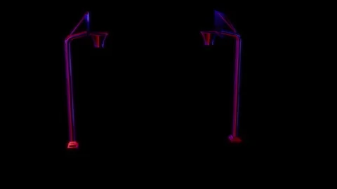 Rendering 3D animation, VISUAL EFFECTS BasketBall Model on a black background Stock Footage 275602333