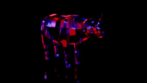 Rendering 3D animation, VISUAL EFFECTS Low Poly African Buffalo Model on a black Stock Footage 275602691