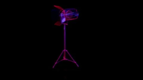 Rendering 3D animation, VISUAL EFFECTS Spot light Model on a black background Stock Footage 275602865