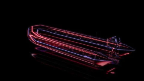 Rendering 3D animation, VISUAL EFFECTS Boat Model on a black background Stock Footage 275603011