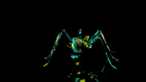 Rendering 3D animation, VISUAL EFFECTS Low Poly Ant Model on a black background Stock Footage 276219471