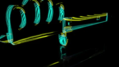 Rendering 3D animation, VISUAL EFFECTS Trench Knife Model on a black background Stock Footage 276220902