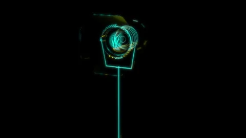 Rendering 3D animation, VISUAL EFFECTS Spot light Model on a black background Stock Footage 276221995